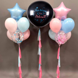 Опция Шары на гендер-пати с двумя букетами на кисточках-тассел – фото 4