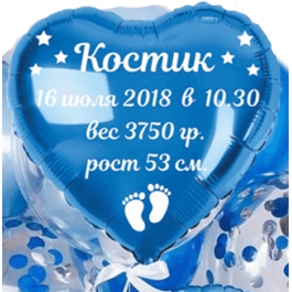 Опция Большой фольгированный шар 90 см с данными Малыша – фото 4