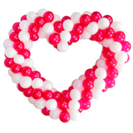 Опция Сердце из шаров с плетением малиновое – фото 3