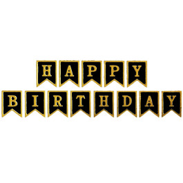 Опция Гирлянда растяжка мини "Happy Birthday" Черная – фото 3