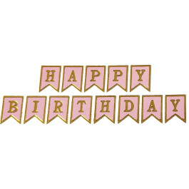 Опция Гірлянда розтяжка міні "Happy Birthday" Рожева – фото 1