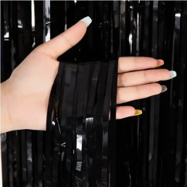 Опция Фольгированный занавес Дождик Чёрная Пастель 1х2 м – фото 4