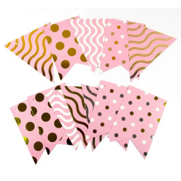 Опция Гирлянда бумажная "Флажки розовая симфония" 5 м – фото 4