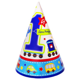 Опция Колпак "1-й День Рождения Мальчик"8шт – фото 3