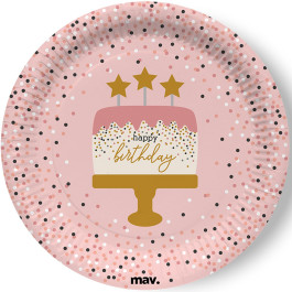 Опция Тарелки "Happy Birthday Подарки с тортом" 23 см 8 шт. – фото 1