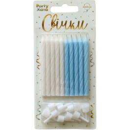 Опция Свечи для торта Голубые и Белые с подставками 7 см 10 шт. – фото 4