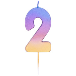 Опция Свеча -цифра "2" Омбре радужное - фото 4 Опция Свеча -цифра "2" Омбре радужное – фото 4