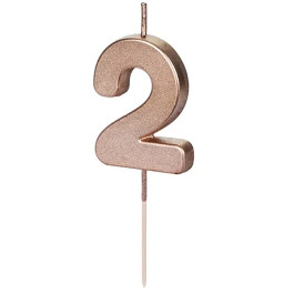 Опция Свеча-цифра "2" Розовое золото – фото 3