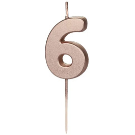 Опция Свеча-цифра "6" Розовое золото - фото 2 Опция Свеча-цифра "6" Розовое золото – фото 2