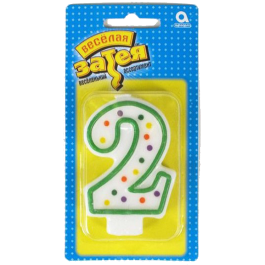 Опция Свеча -цифра "2" Горошек - фото 2 Опция Свеча -цифра "2" Горошек – фото 2