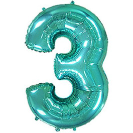 Опция Фольгированная цифра "3" Бирюзовая - фото 2 Опция Фольгированная цифра "3" Бирюзовая – фото 2