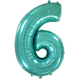 Опция Фольгированная цифра "6" Бирюзовая - фото 2 Опция Фольгированная цифра "6" Бирюзовая – фото 2