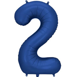 Опция Фольгированная цифра "2" Синяя сатин Navy Blue – фото 3