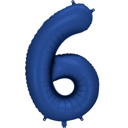Опция Фольгированная цифра "6" Синяя сатин Navy Blue – фото 1