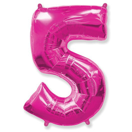 Опция Фольгированная цифра "5" Малиновая - фото 2 Опция Фольгированная цифра "5" Малиновая – фото 2